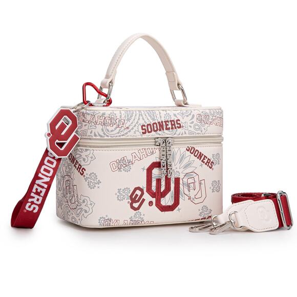 OU Vanity Light Beige Top Handle Bag w/ Strap and Keychain *Brand New w/ Dustbag - Picture 1 of 7